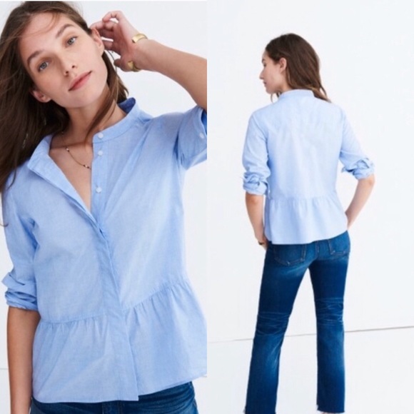 Madewell Tops - Madewell Top Lakeside Peplum Button Down Shirt